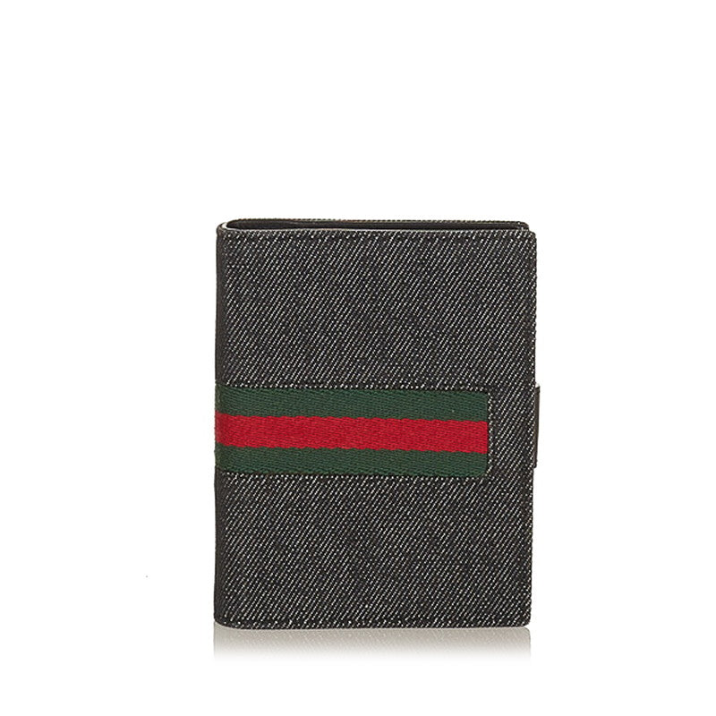 グッチ シェリーライン 04268 ブラック キャンバス 手帳カバー レディース GUCCI 【中古】