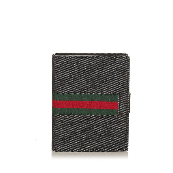 グッチ シェリーライン 04268 ブラック キャンバス 手帳カバー レディース GUCCI 【中古】
