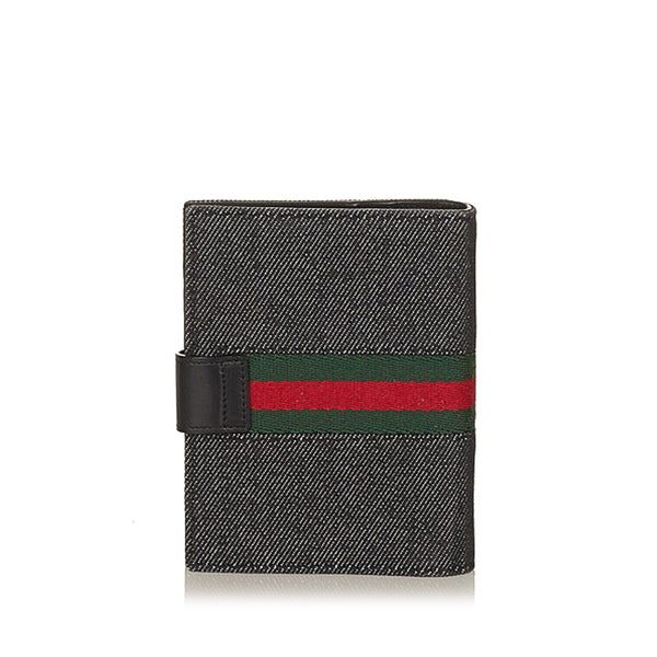 グッチ シェリーライン 04268 ブラック キャンバス 手帳カバー レディース GUCCI 【中古】