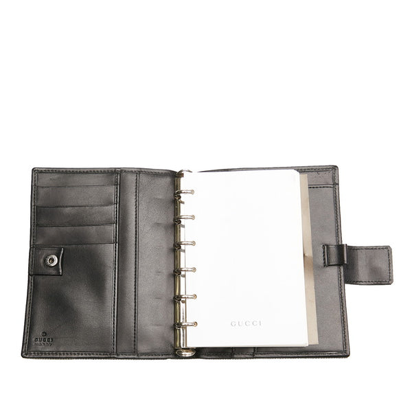 グッチ シェリーライン 04268 ブラック キャンバス 手帳カバー レディース GUCCI 【中古】