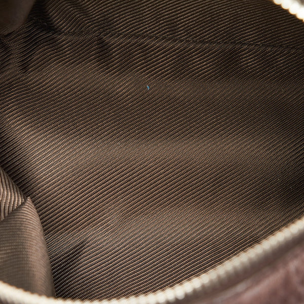 グッチ コスメポーチ 256636 ダークブラウン レザー ポーチ レディース GUCCI 【中古】