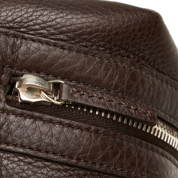 グッチ コスメポーチ 256636 ダークブラウン レザー ポーチ レディース GUCCI 【中古】