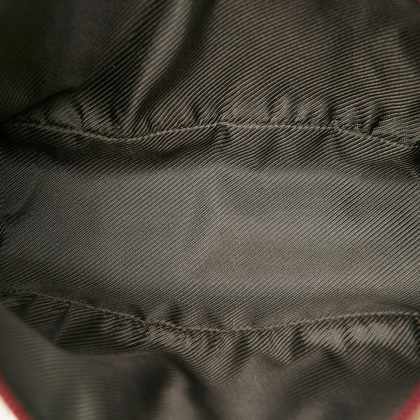 グッチ GGキャンバス 07198 ベージュ ピンク キャンバス レザー ポーチ レディース GUCCI 【中古】