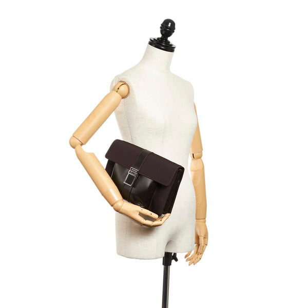 グッチ セカンドバッグ 018 0008 ブラウン キャンバス レザー メンズ GUCCI 【中古】