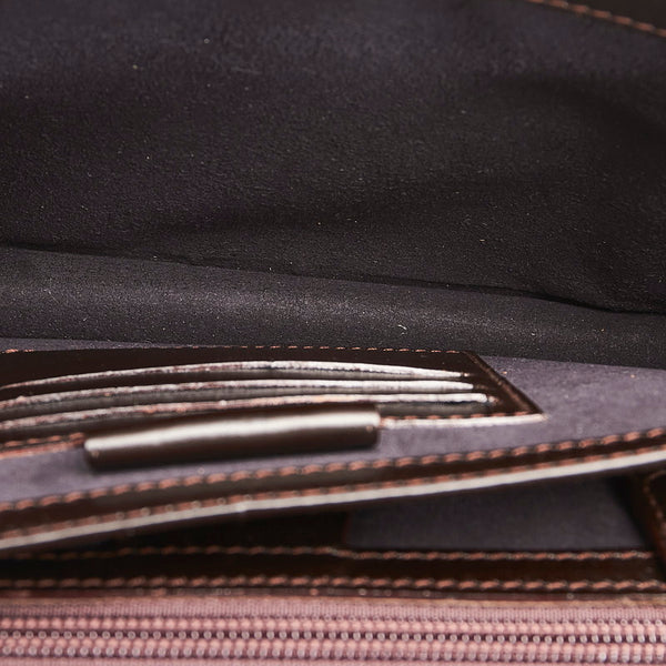 グッチ セカンドバッグ 018 0008 ブラウン キャンバス レザー メンズ GUCCI 【中古】