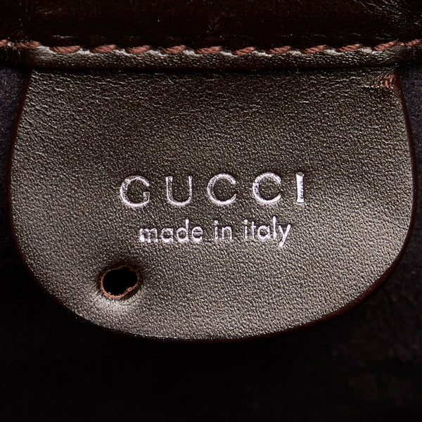 グッチ セカンドバッグ 018 0008 ブラウン キャンバス レザー メンズ GUCCI 【中古】