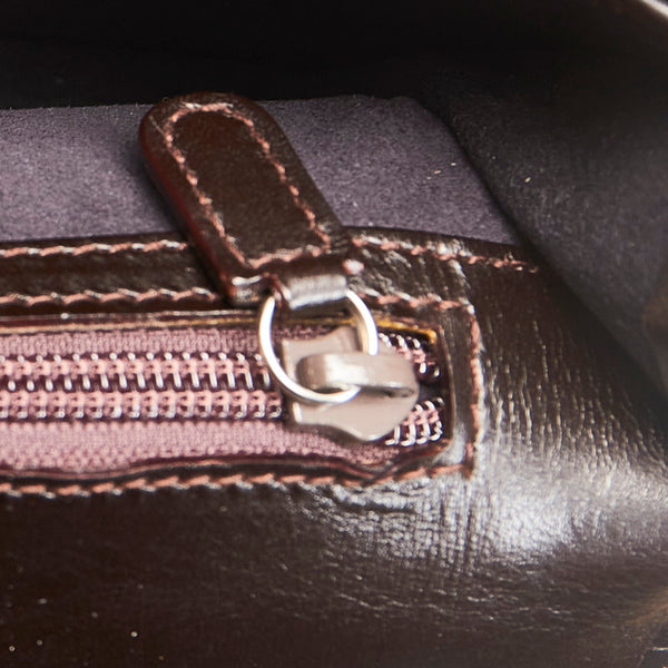 グッチ セカンドバッグ 018 0008 ブラウン キャンバス レザー メンズ GUCCI 【中古】