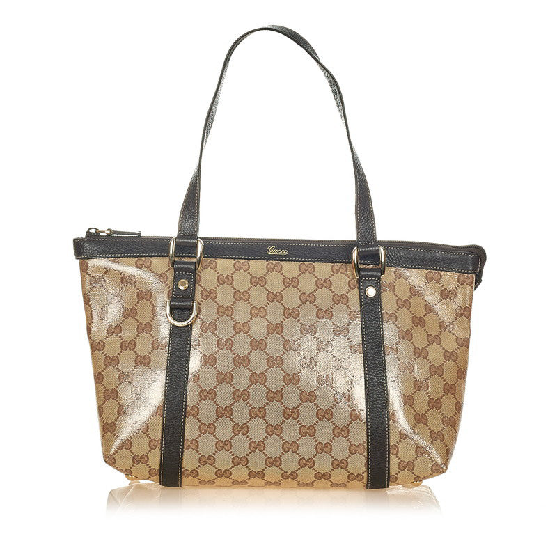 グッチ GGクリスタル アビー 268640 ベージュ ブラウン PVC レザー ショルダーバッグ レディース GUCCI 【中古】