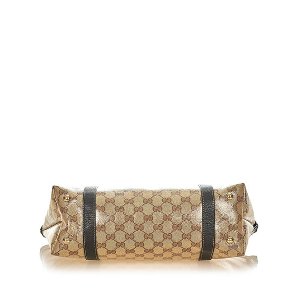 グッチ GGクリスタル アビー 268640 ベージュ ブラウン PVC レザー ショルダーバッグ レディース GUCCI 【中古】