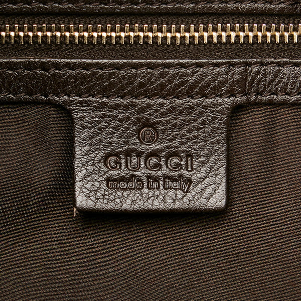 グッチ GGキャンバス 203504 ブラウン ベージュ キャンバス レザー ショルダーバッグ レディース GUCCI 【中古】