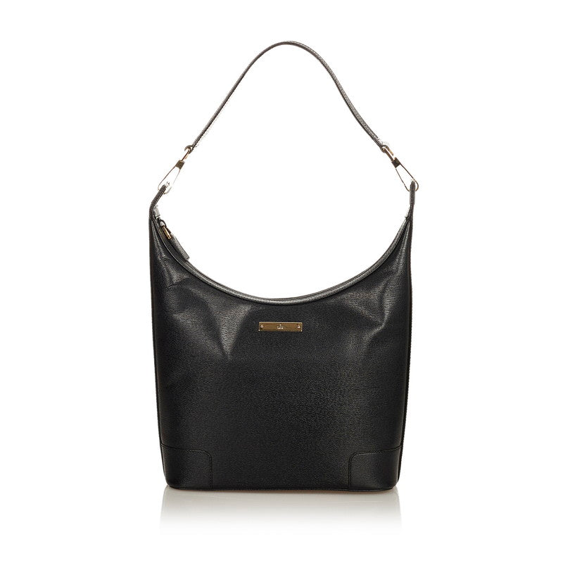 グッチ ロゴプレート 0014204 ブラック レザー ワンショルダー レディース GUCCI 【中古】