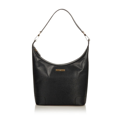 グッチ ロゴプレート 0014204 ブラック レザー ワンショルダー レディース GUCCI 【中古】