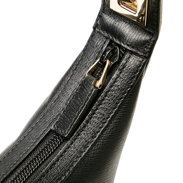 グッチ ロゴプレート 0014204 ブラック レザー ワンショルダー レディース GUCCI 【中古】