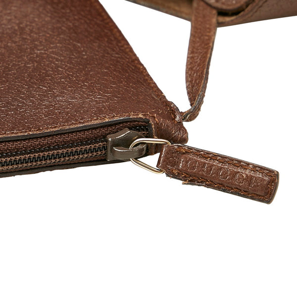 グッチ バンブー 001 1881 ブラウン レザー 肩掛け ショルダーバッグ レディース GUCCI 【中古】