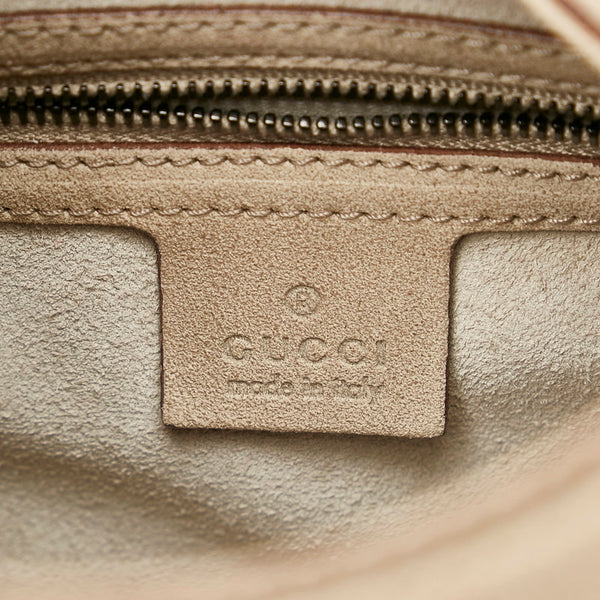グッチ ウッドハンドル 106237 ベージュ ブラウン スウェード ワンショルダー レディース GUCCI 【中古】