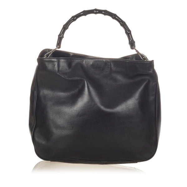 グッチ バンブー ハンドバッグ ショルダーバッグ 2WAY 001 1577 ブラック レザー レディース GUCCI 【中古】
