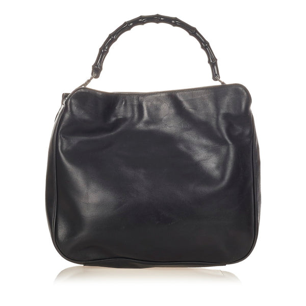グッチ バンブー ハンドバッグ ショルダーバッグ 2WAY 001 1577 ブラック レザー レディース GUCCI 【中古】