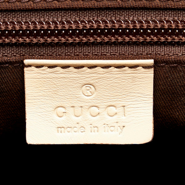 グッチ ＧＧキャンバス 145858 ベージュ ホワイト キャンバス レザー 斜め掛け ショルダーバッグ レディース GUCCI 【中古】