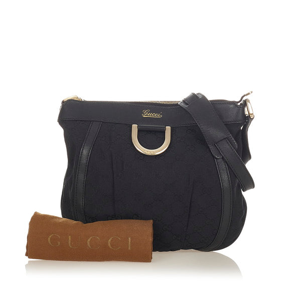 グッチ GGキャンバス アビー 203257 ブラック キャンバス レザー 斜め掛け ショルダーバッグ レディース GUCCI 【中古】