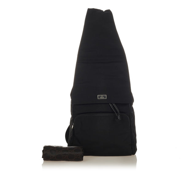 グッチ 019 0325 ブラック ナイロン リュック バックパック メンズ GUCCI 【中古】