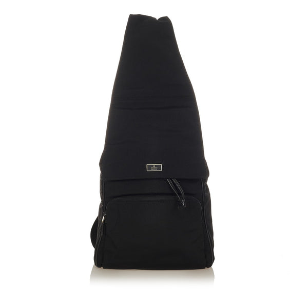 グッチ 019 0325 ブラック ナイロン リュック バックパック メンズ GUCCI 【中古】