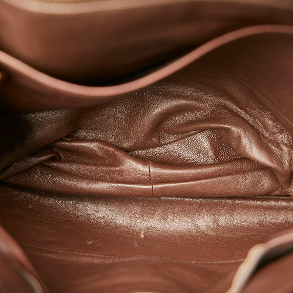 グッチ オールドグッチ ブラウン レザー ショルダーバッグ レディース GUCCI 【中古】