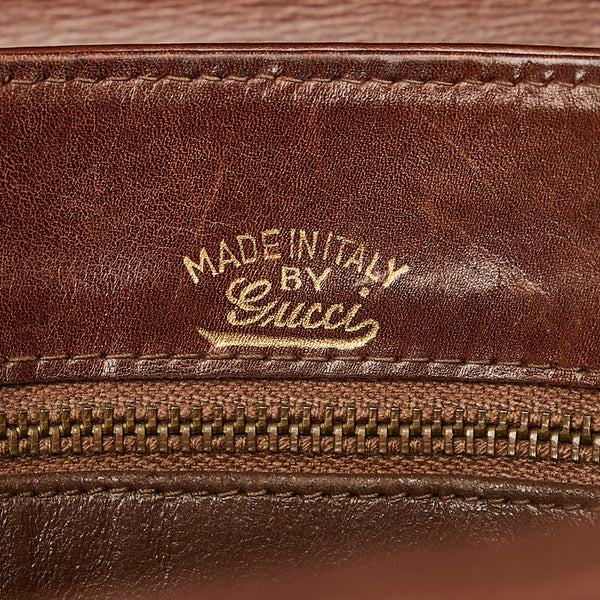 グッチ オールドグッチ ブラウン レザー ショルダーバッグ レディース GUCCI 【中古】