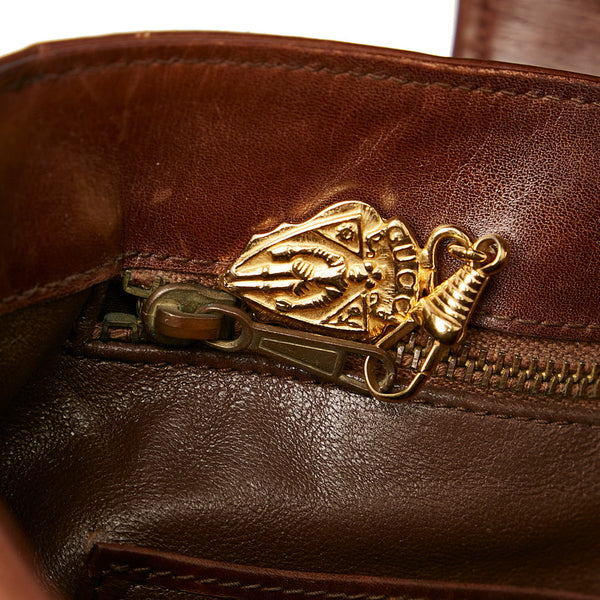 グッチ オールドグッチ ブラウン レザー ショルダーバッグ レディース GUCCI 【中古】