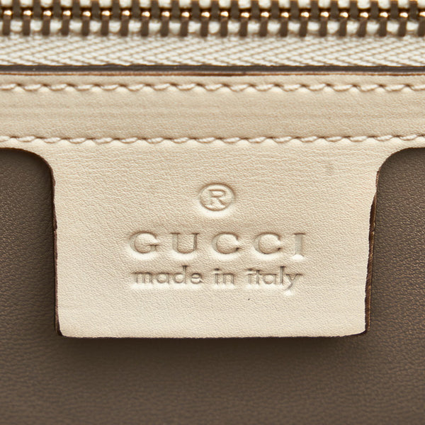 グッチ バンブー 370817 ホワイト グレー レザー 肩掛け ショルダーバッグ レディース GUCCI 【中古】