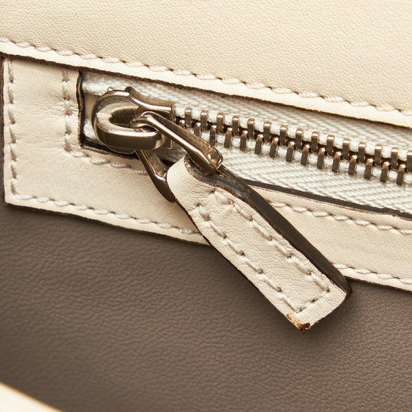 グッチ バンブー 370817 ホワイト グレー レザー 肩掛け ショルダーバッグ レディース GUCCI 【中古】