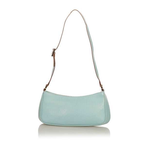 グッチ マイクログッチシマ 001 5155 水色 レザー 肩掛け ショルダーバッグ レディース GUCCI 【中古】