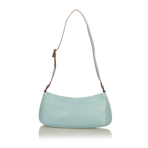 グッチ マイクログッチシマ 001 5155 水色 レザー 肩掛け ショルダーバッグ レディース GUCCI 【中古】