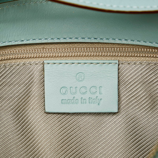 グッチ マイクログッチシマ 001 5155 水色 レザー 肩掛け ショルダーバッグ レディース GUCCI 【中古】