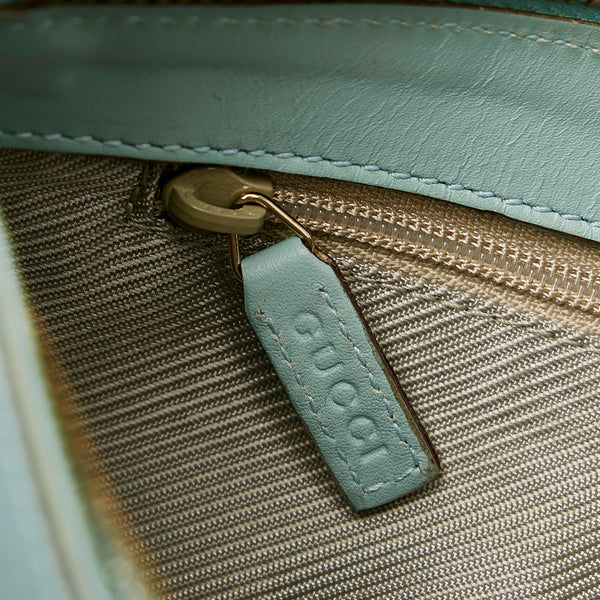 グッチ マイクログッチシマ 001 5155 水色 レザー 肩掛け ショルダーバッグ レディース GUCCI 【中古】