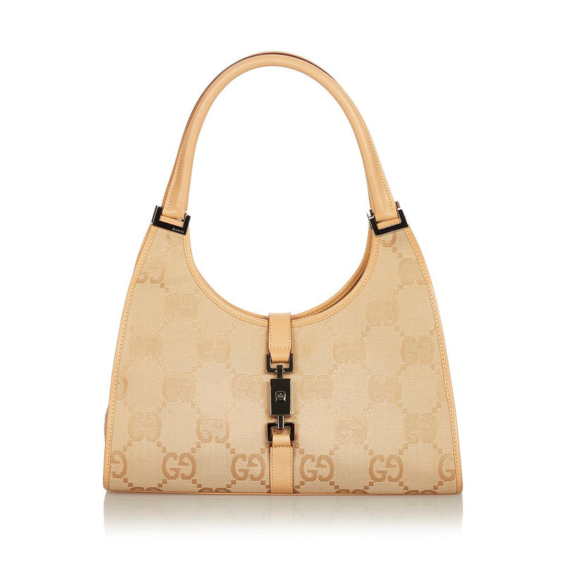 グッチ GGキャンバス ジャッキー 002 1067 ベージュ キャンバス レザー ショルダーバッグ レディース GUCCI 【中古】