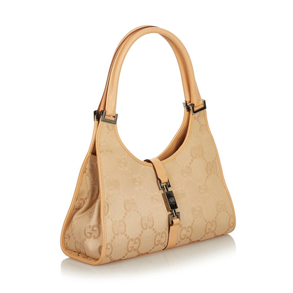 グッチ GGキャンバス ジャッキー 002 1067 ベージュ キャンバス レザー ショルダーバッグ レディース GUCCI 【中古】