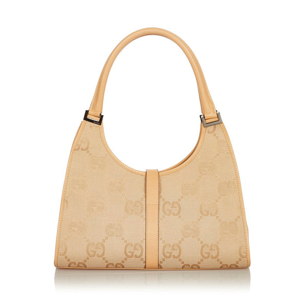 グッチ GGキャンバス ジャッキー 002 1067 ベージュ キャンバス レザー ショルダーバッグ レディース GUCCI 【中古】