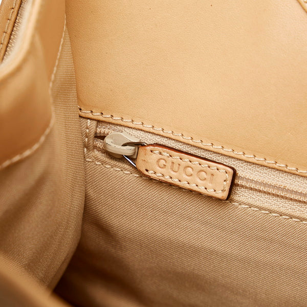 グッチ GGキャンバス ジャッキー 002 1067 ベージュ キャンバス レザー ショルダーバッグ レディース GUCCI 【中古】