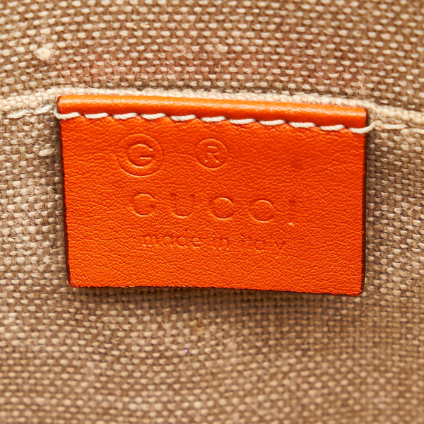 グッチ マイクログッチシマ 449654 オレンジ レザー ハンドバッグ ショルダーバッグ 2WAY レディース GUCCI 【中古】
