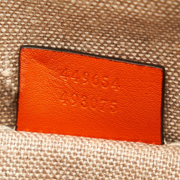 グッチ マイクログッチシマ 449654 オレンジ レザー ハンドバッグ ショルダーバッグ 2WAY レディース GUCCI 【中古】