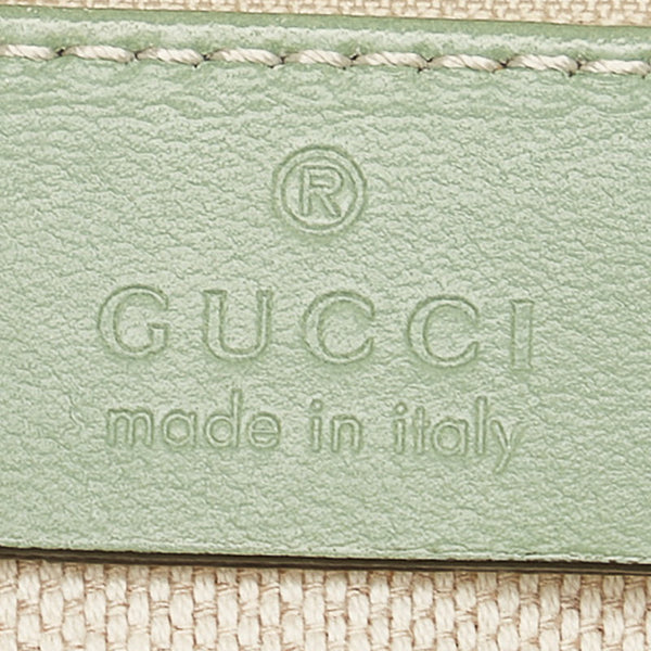 グッチ クリスナイト フローラ 353437 グリーン キャンバス レザー トートバッグ ショルダーバッグ 2WAY レディース GUCCI 【中古】