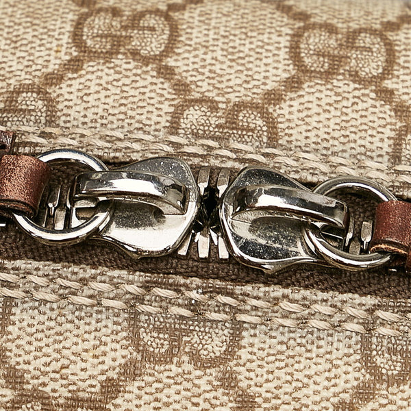 グッチ GGスプリーム 101670 ベージュ ブラウン PVC レザー ボストンバッグ ショルダーバッグ 2way レディース GUCCI 【中古】