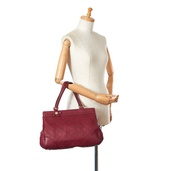 グッチ グッチシマ メイフェア 257063 ワインレッド レザー トートバッグ レディース GUCCI 【中古】