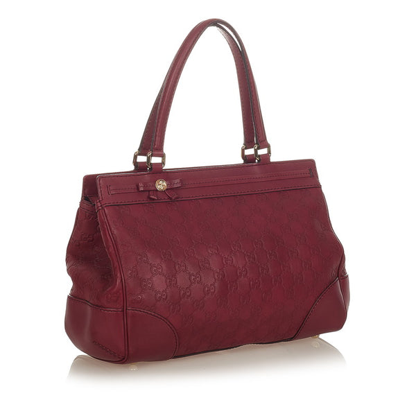 グッチ グッチシマ メイフェア 257063 ワインレッド レザー トートバッグ レディース GUCCI 【中古】