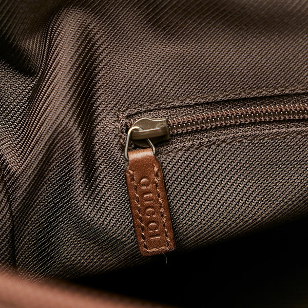 グッチ GGキャンバス 000 0854 ブラウン ベージュ キャンバス レザー ショルダーバッグトートバッグ レディース GUCCI 【中古】