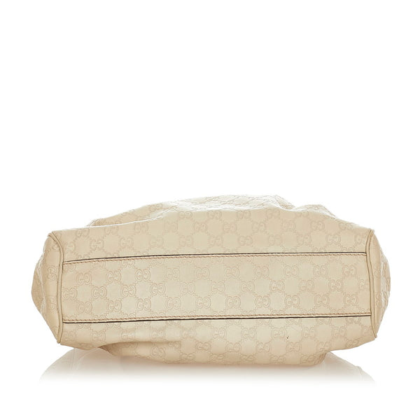 グッチ グッチシマ 211944 ベージュ レザー トートバッグ レディース GUCCI 【中古】