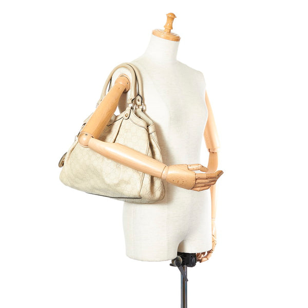 グッチ グッチシマ 211944 ベージュ レザー トートバッグ レディース GUCCI 【中古】