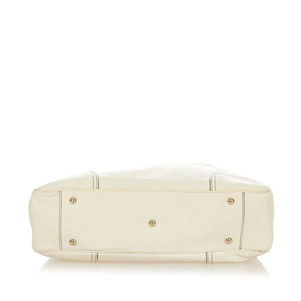 グッチ プリンシー 163805 ホワイト レザー トートバッグ レディース GUCCI 【中古】