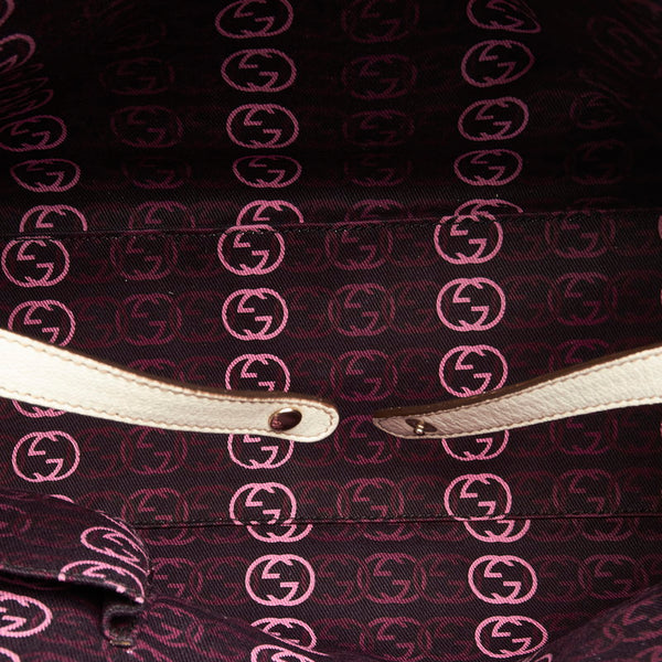 グッチ プリンシー 163805 ホワイト レザー トートバッグ レディース GUCCI 【中古】