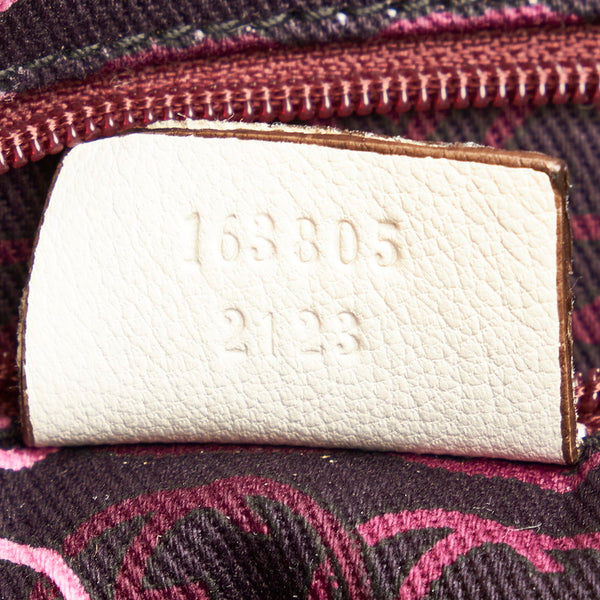 グッチ プリンシー 163805 ホワイト レザー トートバッグ レディース GUCCI 【中古】